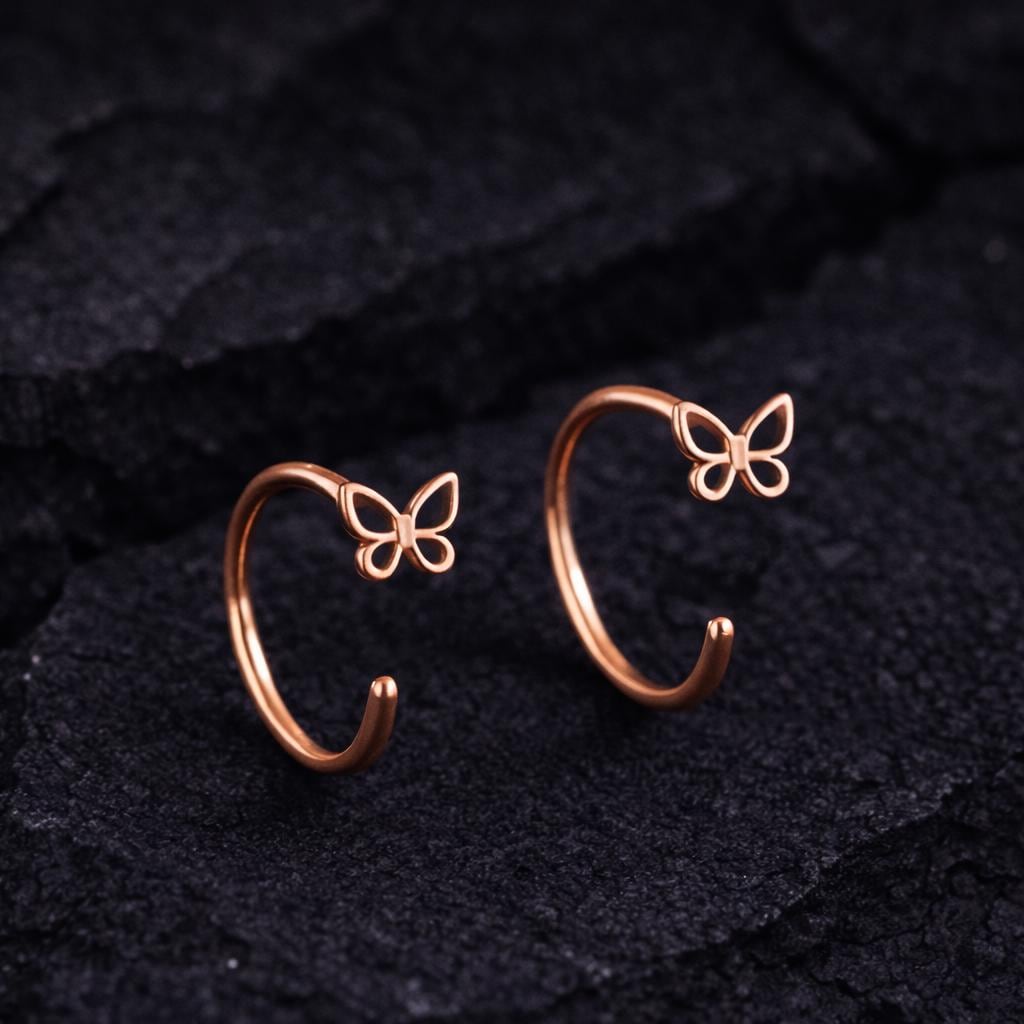 925 Silver Butterfly Ear Cuff | Minimal Open Hoop Earrings | Butterfly Jewelry | Gift for Her