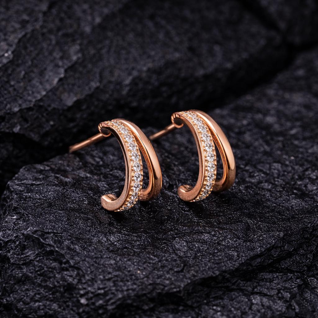 925 Silver CZ Huggie Earrings | Minimal Half Hoop | Everyday Luxury Jewelry | Gift for Her
