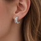 925 Silver CZ Huggie Earrings | Minimal Half Hoop | Everyday Luxury Jewelry | Gift for Her