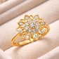925 Silver Flower Halo Ring | CZ Floral Cluster | Dainty Statement Ring | Gift for Her