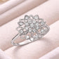 925 Silver Flower Halo Ring | CZ Floral Cluster | Dainty Statement Ring | Gift for Her