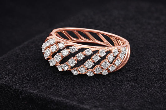 925 Silver CZ Statement Ring | Sparkling Wave Ring | Elegant Band | Gift for Her