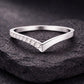 CZ Chevron Ring 925 Silver | V Shape Stacking Band | Minimal Wedding Ring | Promise Gift