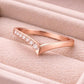 CZ Chevron Ring 925 Silver | V Shape Stacking Band | Minimal Wedding Ring | Promise Gift