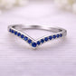 Blue CZ Chevron Ring 925 Silver | V Shape Stacking Band | Minimal Wedding Ring | Promise Gift