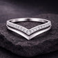 CZ Chevron Ring 925 Silver | Double V Stacking Band | Minimal Wedding Ring | Promise Gift