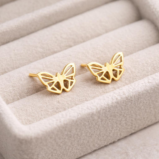 925 Silver Butterfly Stud, Minimal Butterfly Studs, Tiny Earrings,