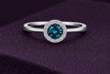 925 Silver London Topaz Ring, Blue Halo Ring, White CZ Accent , Gift for Her