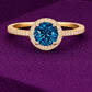 London Blue Topaz 925 Silver | Halo Engagement Ring | Round Gemstone | Sterling Silver Jewelry