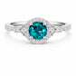 London Blue Topaz 925 Silver | Round Halo Engagement | Sterling Silver Jewelry