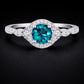 London Blue Topaz 925 Silver | Round Halo Engagement | Sterling Silver Jewelry