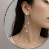 Star Chain Drop Earrings 925 Silver | Long Dangle | Minimal Earrings for Women