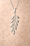 Leaf Pendant Necklace 925 Silver | Minimal | Sterling Silver Botanical Jewelry