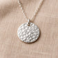 Hammered Disc Necklace | Minimal Silver Coin Necklace | Sterling Everyday Jewelry