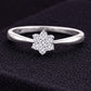 925 Sterling Silver Flower Cluster Ring CZ Diamond Promise Ring Gift