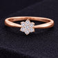 925 Sterling Silver Flower Cluster Ring CZ Diamond Promise Ring Gift