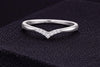 925 Sterling Silver V Shape Ring CZ Diamond Chevron Wedding Band