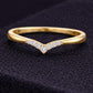 925 Sterling Silver V Shape Ring CZ Diamond Chevron Wedding Band