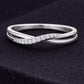 925 Sterling Silver Twisted Ring CZ Diamond Infinity Wedding Band