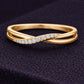 925 Sterling Silver Twisted Ring CZ Diamond Infinity Wedding Band