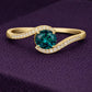 925 Sterling Silver London Blue Topaz Ring Curved Engagement Ring
