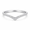 Chevron CZ Ring 925 Silver | V Shape Wedding Band | Minimal Stacking Ring | Dainty Diamond Look