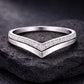 Double Chevron CZ Ring 925 Silver | V Shape Wedding Band | Stacking Ring | Minimal Diamond Look