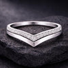 Double Chevron CZ Ring 925 Silver | V Shape Wedding Band | Stacking Ring | Minimal Diamond Look