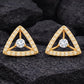 Triangle CZ Stud Earrings 925 Silver | Geometric Halo Studs | Minimal Earrings | Dainty Diamond Look