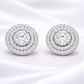 Halo Stud Earrings 925 Silver | Round Diamond Look Studs | Minimal  Earrings | Bridal CZ
