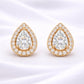 Pear CZ Stud 925 Silver | Teardrop Halo Studs | Bridal Earrings | Diamond Look Studs
