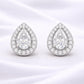 Pear CZ Stud 925 Silver | Teardrop Halo Studs | Bridal Earrings | Diamond Look Studs