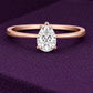 Pear CZ Ring 925 Silver | Teardrop Solitaire | Minimal Engagement Ring | Diamond Look