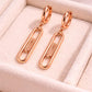 925 Silver Paperclip Drop Earrings | Minimal Link Dangle Hoop Earrings