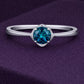 London Blue Topaz  925 Silver | Round Solitaire Ring | Minimal Engagement Ring | December Birthstone