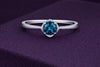 London Blue Topaz  925 Silver | Round Solitaire Ring | Minimal Engagement Ring | December Birthstone
