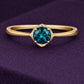 London Blue Topaz  925 Silver | Round Solitaire Ring | Minimal Engagement Ring | December Birthstone