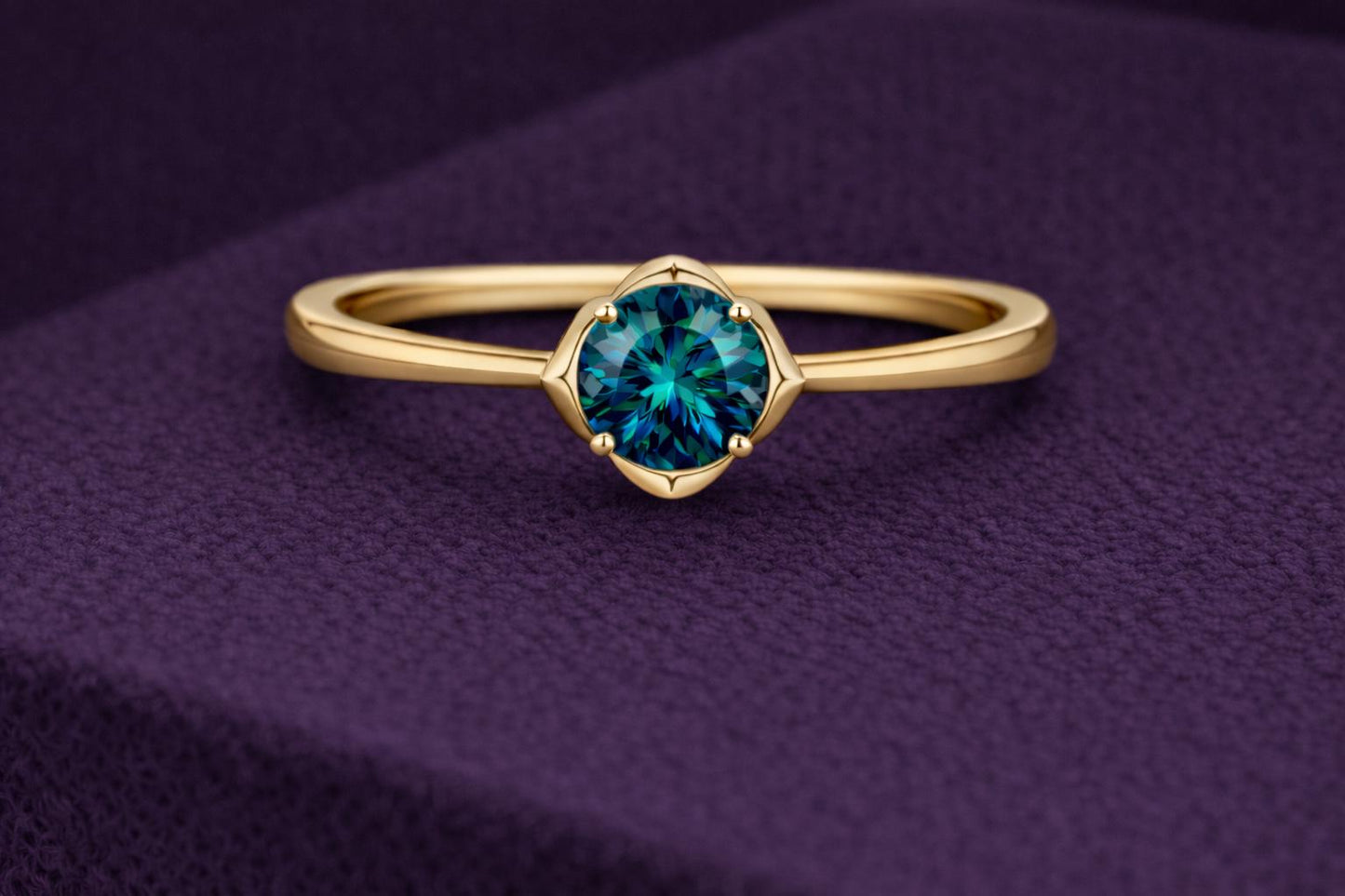 London Blue Topaz  925 Silver | Round Solitaire Ring | Minimal Engagement Ring | December Birthstone