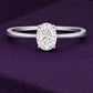 Oval CZ Ring 925 Silver | Solitaire Engagement Ring | Minimal Promise | Diamond Look