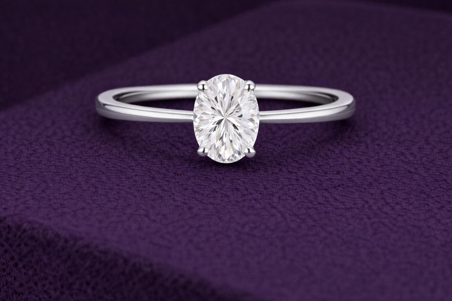 Oval CZ Ring 925 Silver | Solitaire Engagement Ring | Minimal Promise | Diamond Look