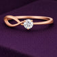 Infinity CZ Ring 925 Silver | Twist Solitaire | Promise Ring | Minimal Diamond Look