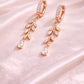 925 Silver Leaf Drop Earrings | CZ Vine Dangle Hoop | Elegant Sterling Silver Jewelry |