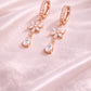 925 Silver Floral Drop Earrings | CZ Flower Dangle Hoop | Elegant Sterling Silver Jewelry |