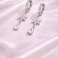 925 Silver Floral Drop Earrings | CZ Flower Dangle Hoop | Elegant Sterling Silver Jewelry |