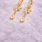 925 Silver Floral Drop Earrings | CZ Teardrop Dangle Hoop | Elegant Sterling Silver Jewelry |