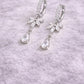 925 Silver Floral Drop Earrings | CZ Teardrop Dangle Hoop | Elegant Sterling Silver Jewelry |