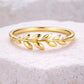 925 Silver Leaf Ring | Minimal Nature Band | Sterling Silver Botanical | Everyday Jewelry