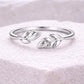 925 Silver Open Leaf Ring | Minimal Botanical Adjustable Ring | Nature Jewelry