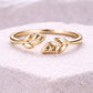 925 Silver Open Leaf Ring | Minimal Botanical Adjustable Ring | Nature Jewelry