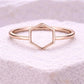 925 Silver Hexagon Ring | Minimal Geometric | Sterling Silver Modern Band |